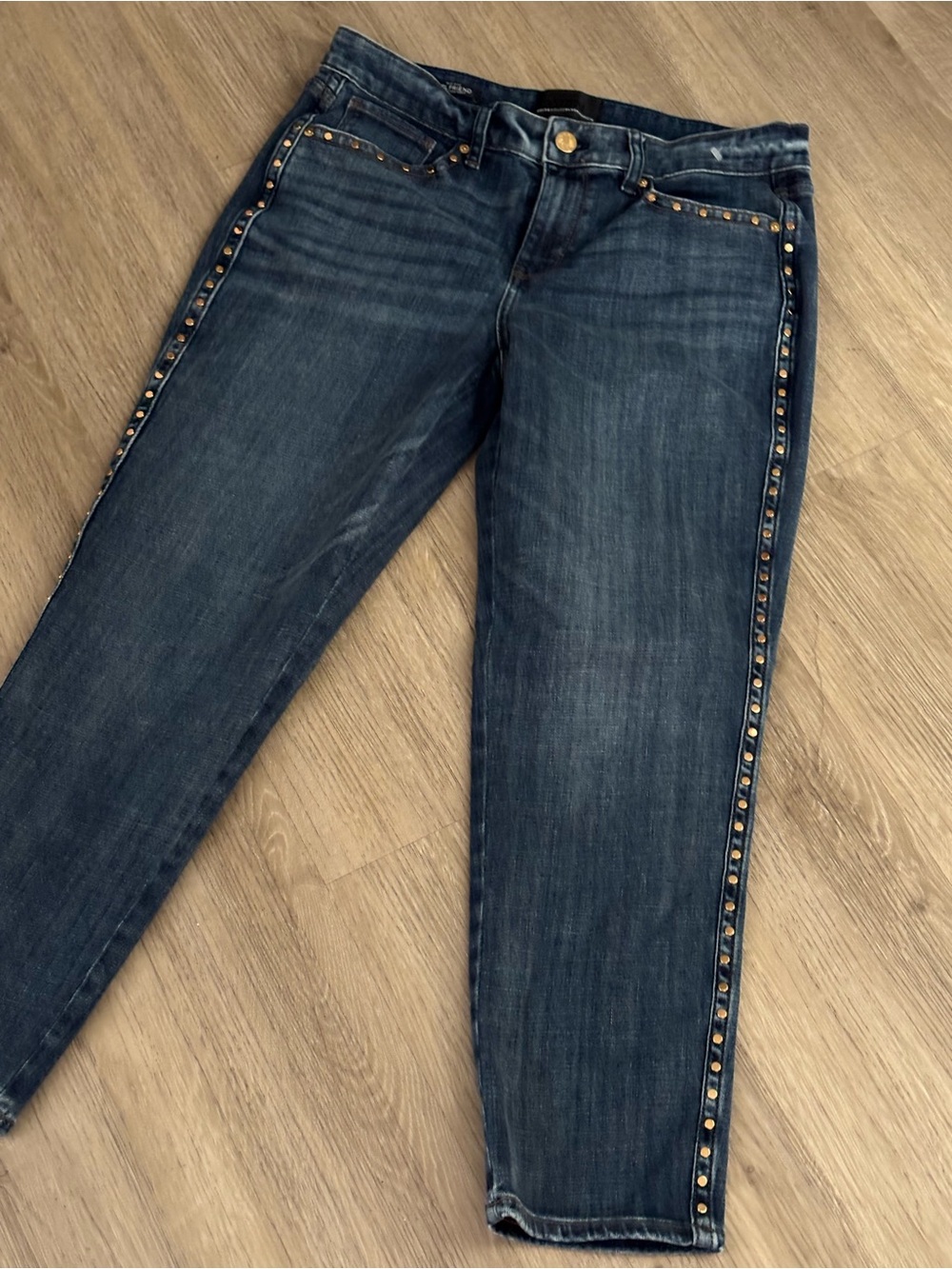 Dark Wash Stud-Trim Women's Jeans WHBM